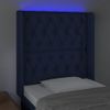 Cabecero Cama | Panel De Cabecera Con Led De Tela Azul 83x16x118/128 Cm Cfw220172