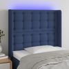 Cabecero Cama | Panel De Cabecera Con Led De Tela Azul 83x16x118/128 Cm Cfw634116