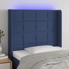 Cabecero Cama | Panel De Cabecera Con Led De Tela Azul 83x16x118/128 Cm Cfw950890