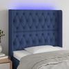 Cabecero Cama | Panel De Cabecera Con Led De Tela Azul 93x16x118/128 Cm Cfw784740