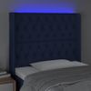 Cabecero Cama | Panel De Cabecera Con Led De Tela Azul 93x16x118/128 Cm Cfw784740