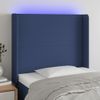 Cabecero Cama | Panel De Cabecera Con Led De Tela Azul 93x16x118/128 Cm Cfw586053