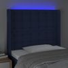 Cabecero Cama | Panel De Cabecera Con Led De Tela Azul 93x16x118/128 Cm Cfw533432