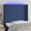 Cabecero Cama | Panel De Cabecera Con Led De Tela Azul 93x16x118/128 Cm Cfw484598