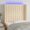 Cabecero Cama | Panel De Cabecera Con Led De Tela Color Crema 103x16x118/128 Cm Cfw547210