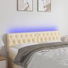 Cabecero Cama | Panel De Cabecera Con Led De Tela Color Crema 144x7x78/88 Cm Cfw488001