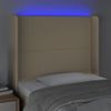 Cabecero Cama | Panel De Cabecera Con Led De Tela Color Crema 83x16x118/128 Cm Cfw781673