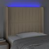 Cabecero Cama | Panel De Cabecera Con Led De Tela Color Crema 83x16x118/128 Cm Cfw748435