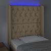 Cabecero Cama | Panel De Cabecera Con Led De Tela Color Crema 83x16x118/128 Cm Cfw995905