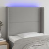 Cabecero Cama | Panel De Cabecera Con Led De Tela Gris Claro 103x16x118/128 Cm Cfw940714