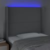 Cabecero Cama | Panel De Cabecera Con Led De Tela Gris Claro 103x16x118/128 Cm Cfw940714