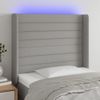 Cabecero Cama | Panel De Cabecera Con Led De Tela Gris Claro 103x16x118/128 Cm Cfw368614