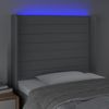 Cabecero Cama | Panel De Cabecera Con Led De Tela Gris Claro 103x16x118/128 Cm Cfw368614