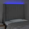 Cabecero Cama | Panel De Cabecera Con Led De Tela Gris Claro 103x16x118/128 Cm Cfw247707