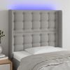 Cabecero Cama | Panel De Cabecera Con Led De Tela Gris Claro 103x16x118/128 Cm Cfw418492