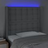 Cabecero Cama | Panel De Cabecera Con Led De Tela Gris Claro 103x16x118/128 Cm Cfw418492