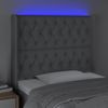 Cabecero Cama | Panel De Cabecera Con Led De Tela Gris Claro 103x16x118/128 Cm Cfw298258