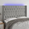 Cabecero Cama | Panel De Cabecera Con Led De Tela Gris Claro 147x16x118/128 Cm Cfw505196