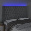 Cabecero Cama | Panel De Cabecera Con Led De Tela Gris Claro 147x16x118/128 Cm Cfw505196