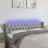 Cabecero Cama | Panel De Cabecera Con Led De Tela Gris Claro 147x16x78/88 Cm Cfw167718