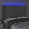 Cabecero Cama | Panel De Cabecera Con Led De Tela Gris Claro 163x16x118/128 Cm Cfw137235