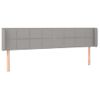 Cabecero Cama | Panel De Cabecera Con Led De Tela Gris Claro 163x16x78/88 Cm Cfw723330