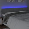 Cabecero Cama | Panel De Cabecera Con Led De Tela Gris Claro 180x5x78/88 Cm Cfw589079