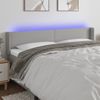 Cabecero Cama | Panel De Cabecera Con Led De Tela Gris Claro 183x16x78/88 Cm Cfw379684