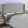 Cabecero Cama | Panel De Cabecera Con Led De Tela Gris Claro 203x16x118/128 Cm Cfw693563