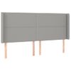 Cabecero Cama | Panel De Cabecera Con Led De Tela Gris Claro 203x16x118/128 Cm Cfw154435