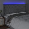 Cabecero Cama | Panel De Cabecera Con Led De Tela Gris Claro 203x16x118/128 Cm Cfw714397