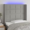 Cabecero Cama | Panel De Cabecera Con Led De Tela Gris Claro 83x16x118/128 Cm Cfw797066