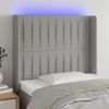 Cabecero Cama | Panel De Cabecera Con Led De Tela Gris Claro 83x16x118/128 Cm Cfw532438