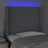 Cabecero Cama | Panel De Cabecera Con Led De Tela Gris Claro 83x16x118/128 Cm Cfw532438