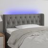 Cabecero Cama | Panel De Cabecera Con Led De Tela Gris Oscuro 103x16x78/88 Cm Cfw375273