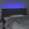 Cabecero Cama | Panel De Cabecera Con Led De Tela Gris Oscuro 103x16x78/88 Cm Cfw375273