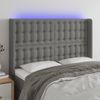 Cabecero Cama | Panel De Cabecera Con Led De Tela Gris Oscuro 147x16x118/128 Cm Cfw115004