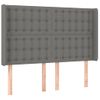 Cabecero Cama | Panel De Cabecera Con Led De Tela Gris Oscuro 147x16x118/128 Cm Cfw115004