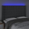 Cabecero Cama | Panel De Cabecera Con Led De Tela Gris Oscuro 147x16x118/128 Cm Cfw115004