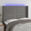 Cabecero Cama | Panel De Cabecera Con Led De Tela Gris Oscuro 147x16x118/128 Cm Cfw731069