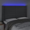 Cabecero Cama | Panel De Cabecera Con Led De Tela Gris Oscuro 147x16x118/128 Cm Cfw731069