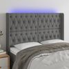 Cabecero Cama | Panel De Cabecera Con Led De Tela Gris Oscuro 147x16x118/128 Cm Cfw493802