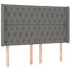 Cabecero Cama | Panel De Cabecera Con Led De Tela Gris Oscuro 147x16x118/128 Cm Cfw493802