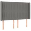 Cabecero Cama | Panel De Cabecera Con Led De Tela Gris Oscuro 147x16x118/128 Cm Cfw131881