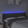 Cabecero Cama | Panel De Cabecera Con Led De Tela Gris Oscuro 147x16x78/88 Cm Cfw199582