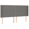 Cabecero Cama | Panel De Cabecera Con Led De Tela Gris Oscuro 163x16x118/128 Cm Cfw779409