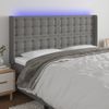 Cabecero Cama | Panel De Cabecera Con Led De Tela Gris Oscuro 163x16x118/128 Cm Cfw536811