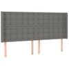 Cabecero Cama | Panel De Cabecera Con Led De Tela Gris Oscuro 163x16x118/128 Cm Cfw536811