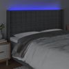 Cabecero Cama | Panel De Cabecera Con Led De Tela Gris Oscuro 163x16x118/128 Cm Cfw536811