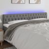 Cabecero Cama | Panel De Cabecera Con Led De Tela Gris Oscuro 180x7x78/88 Cm Cfw404432